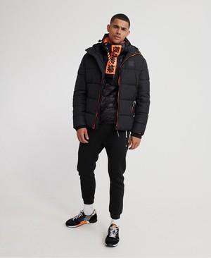 Superdry Taped Sports Puffer Férfi Kabát Fekete | AOHQP2938